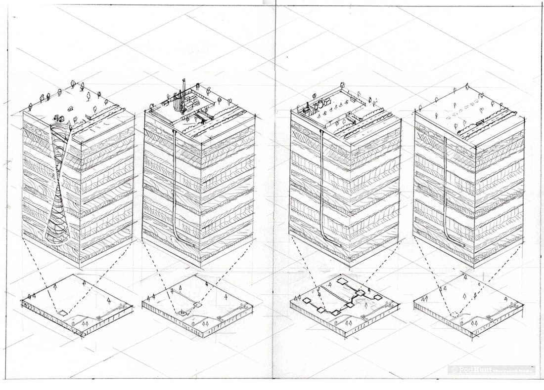 Cutaway cross section illustrations 