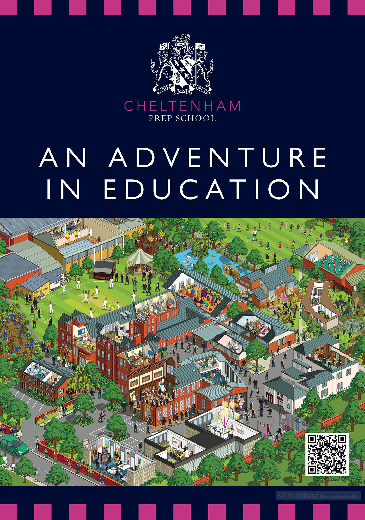 3D Birds Eye View Map Illustration for Schools, colleges and Universities. Campus Maps illustrated by Rod Hunt