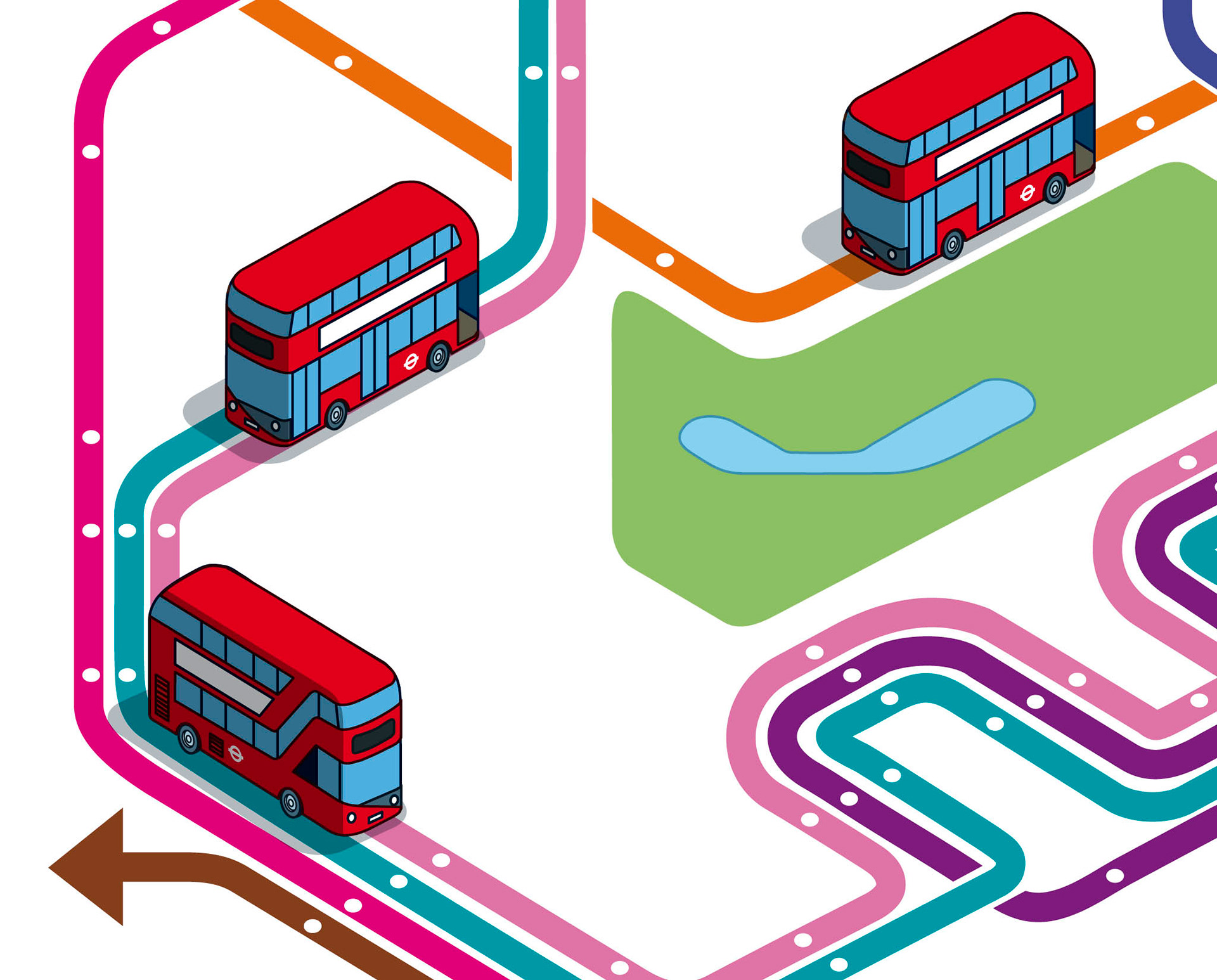 Bus art and illustrations in isometric perspective