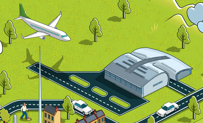 Isometric Cityscape Map illustration of Dublin