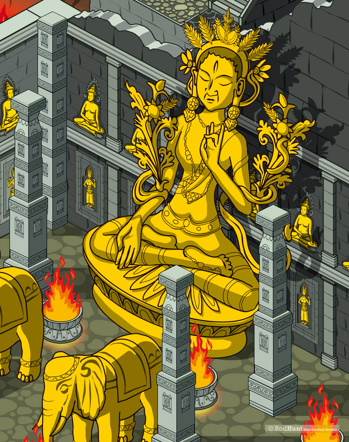 Exotic Temple Illustrations