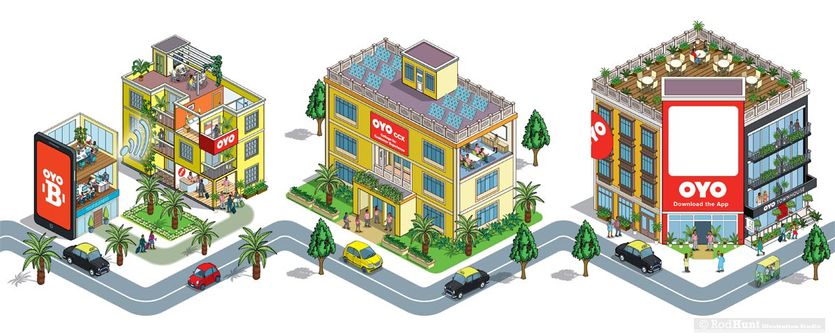 Illustrations of Hotels, Guest Houses and Apartments