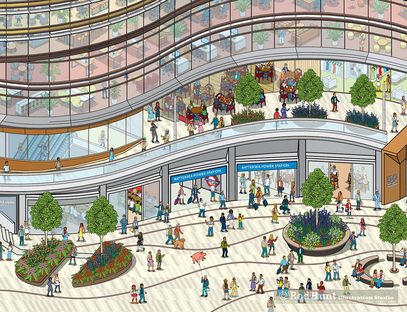 50 Electric Boulevard Battersea Street and Underground Illustration