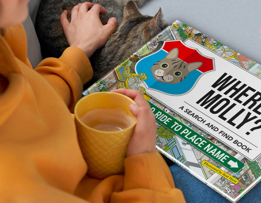 Make your own Personalised search and find book customised for your cat or dog - Where's Your Cat/Dog? The Wild Ride To... 