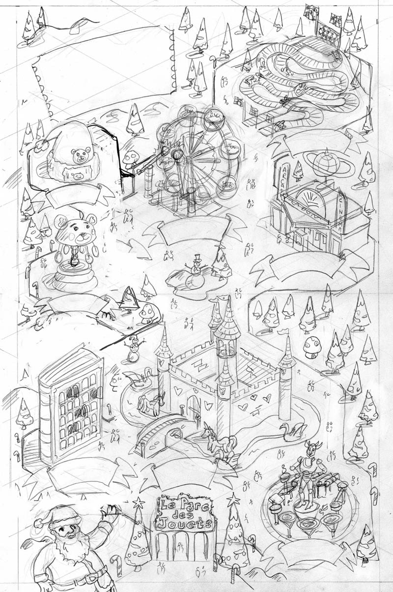 Original pencil drawing for the map