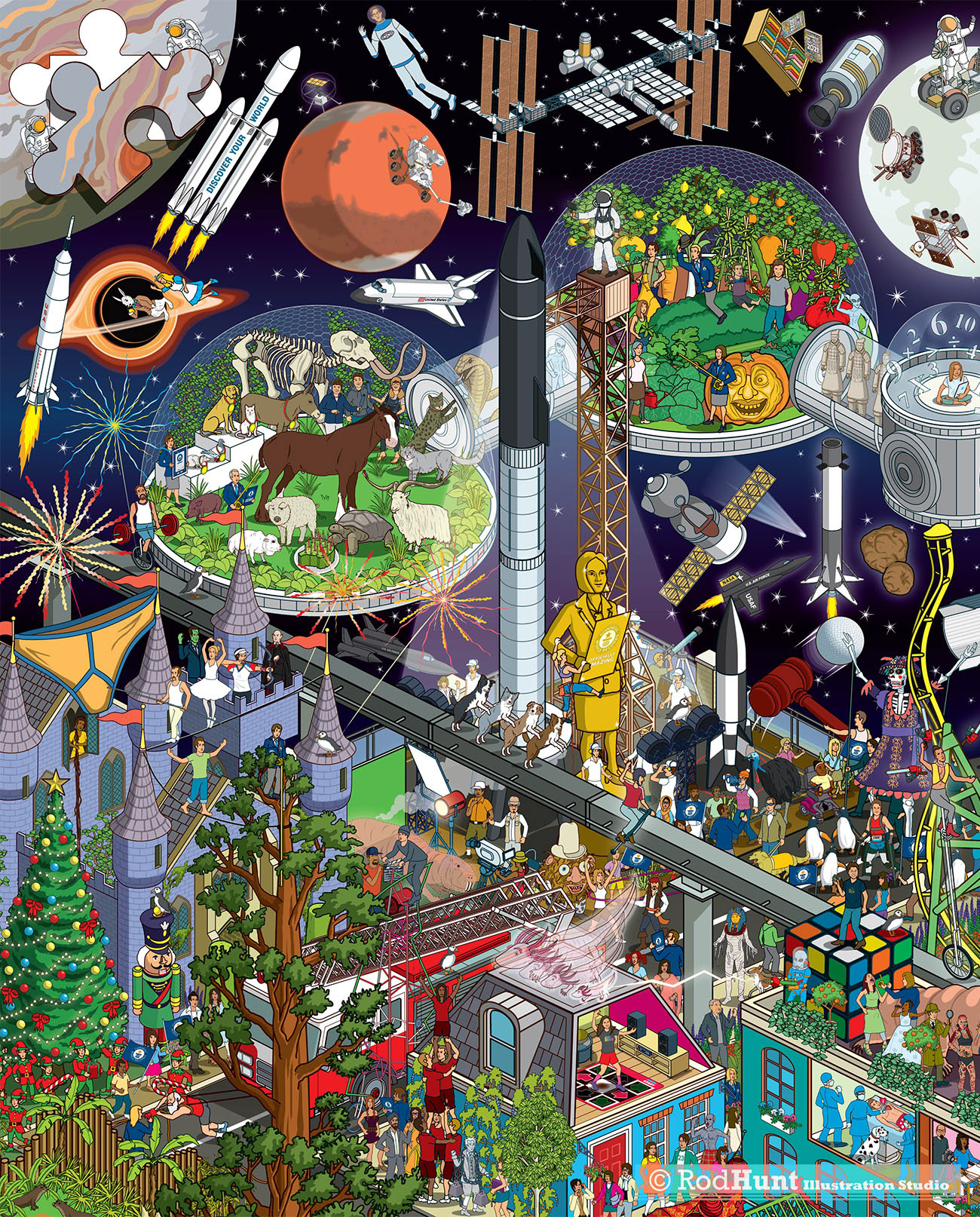 Isometric Pixel Art Book Cover Illustration