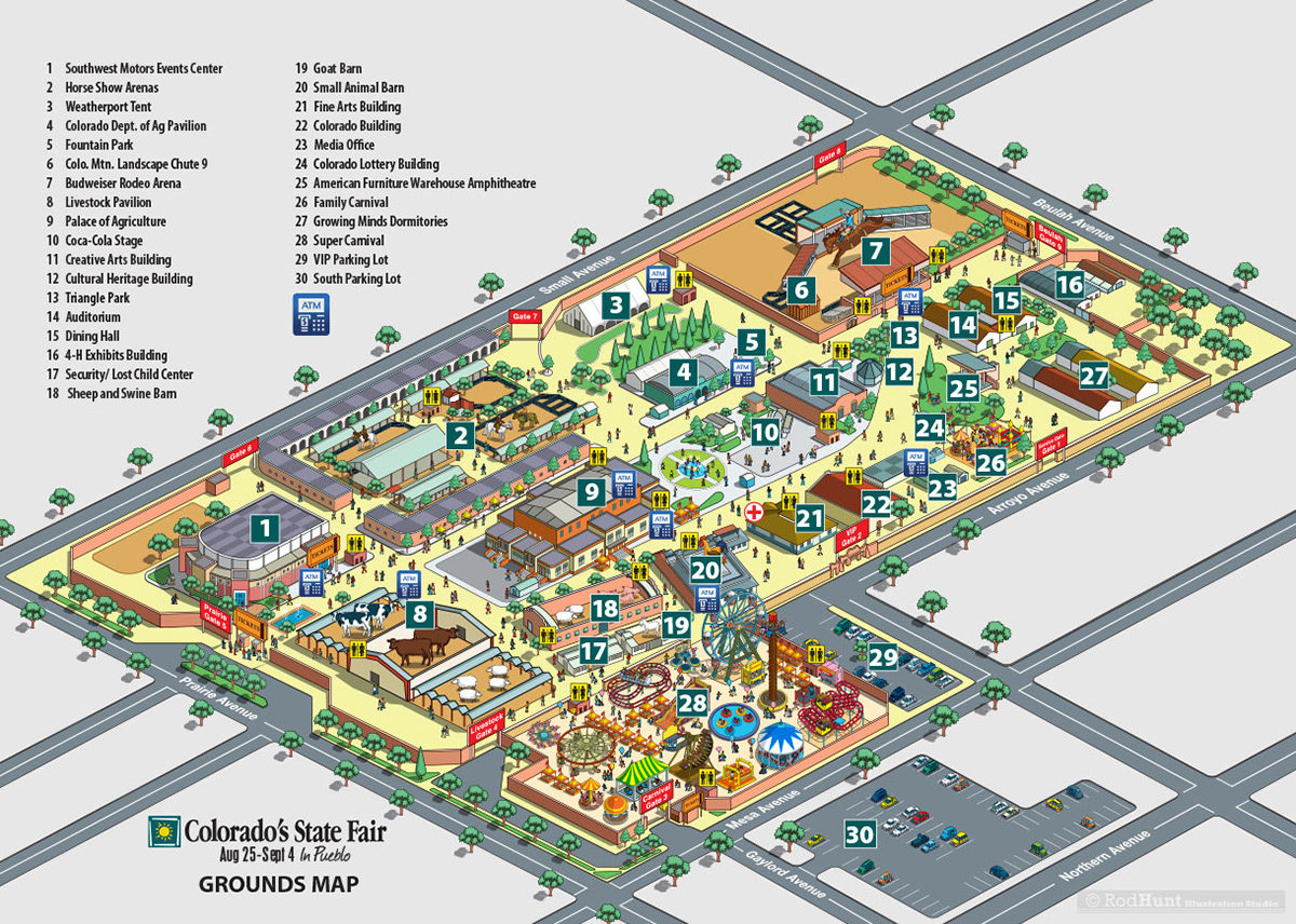 Contemporary map art for Colorado's State Fair
