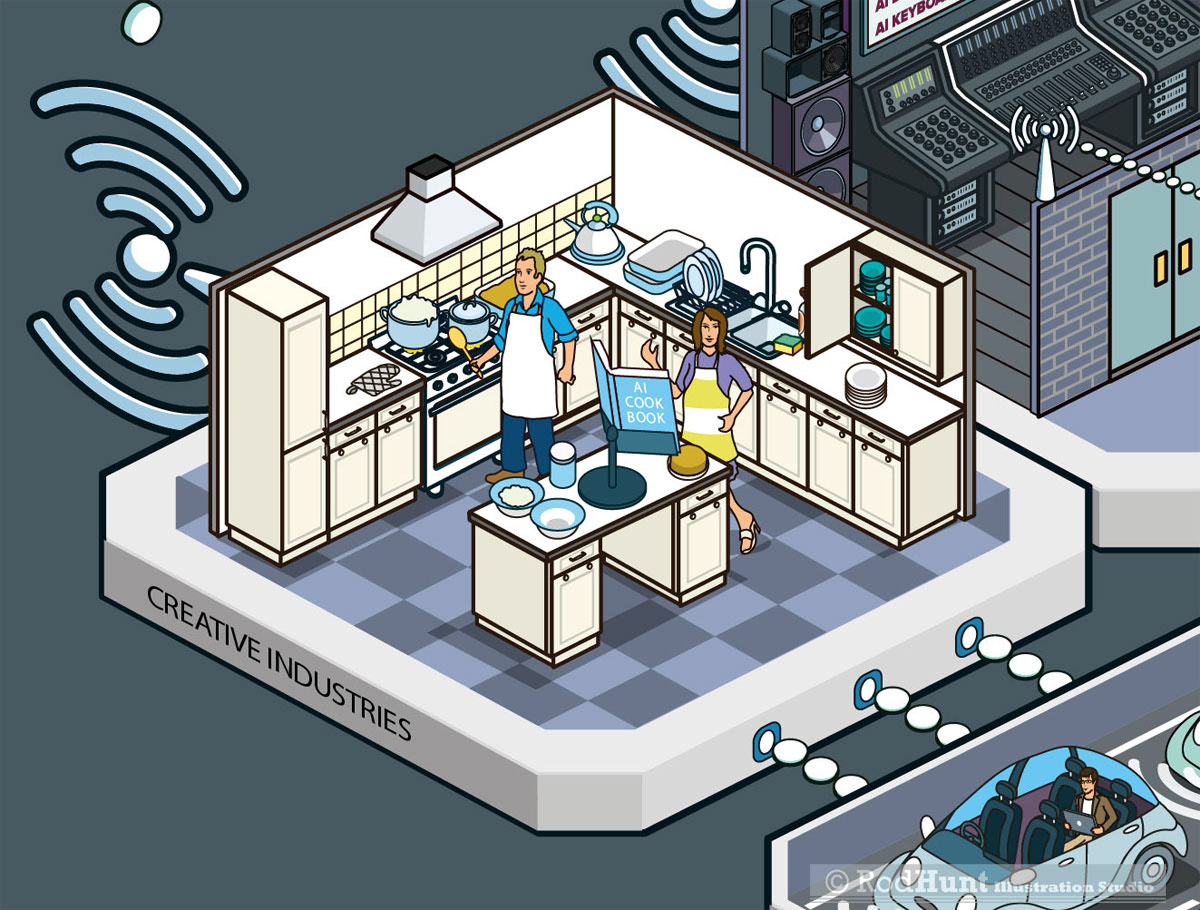 Illustration of AI in the home