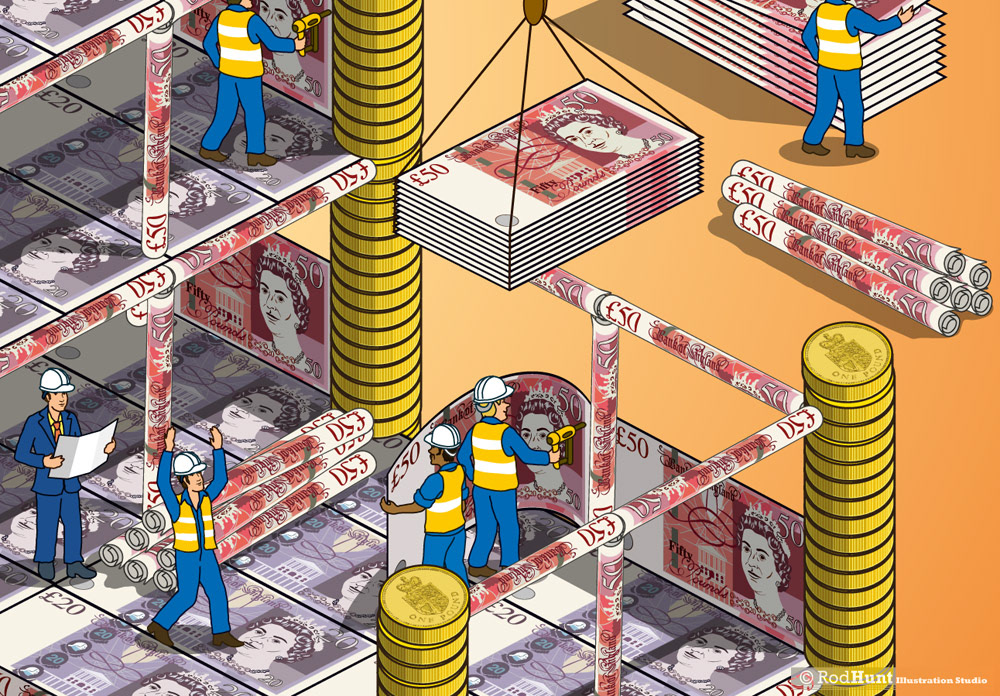 Financial and business illustrations i isometric perspective
