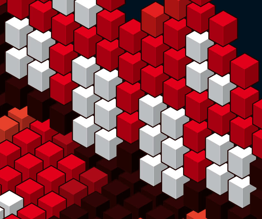 Isometric illustration of The Rolling Stones logo