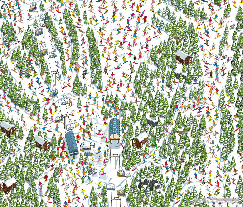 Ski Trail and Piste Maps illustrator - Resort Map Illustration