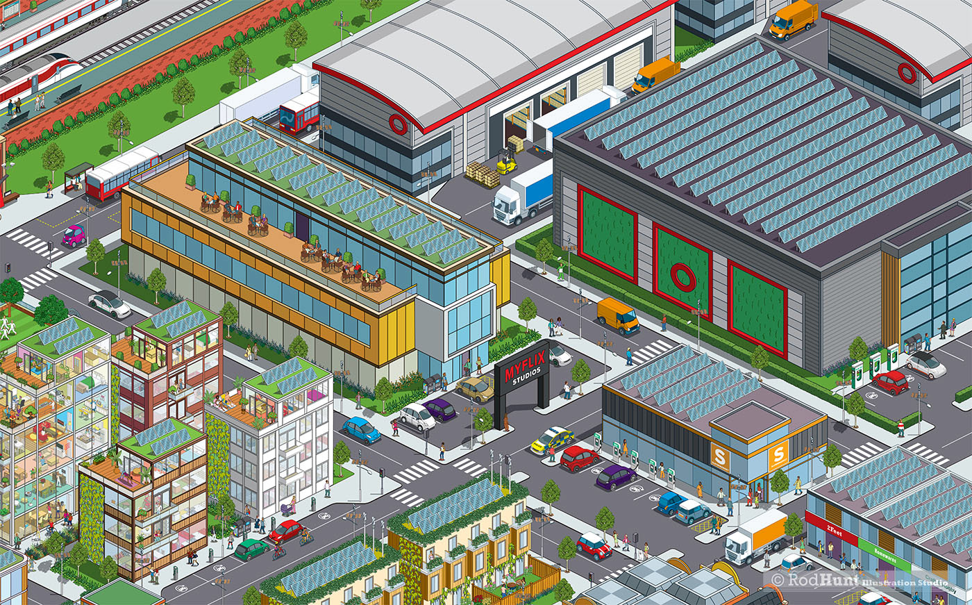 Data centre illustration and animation