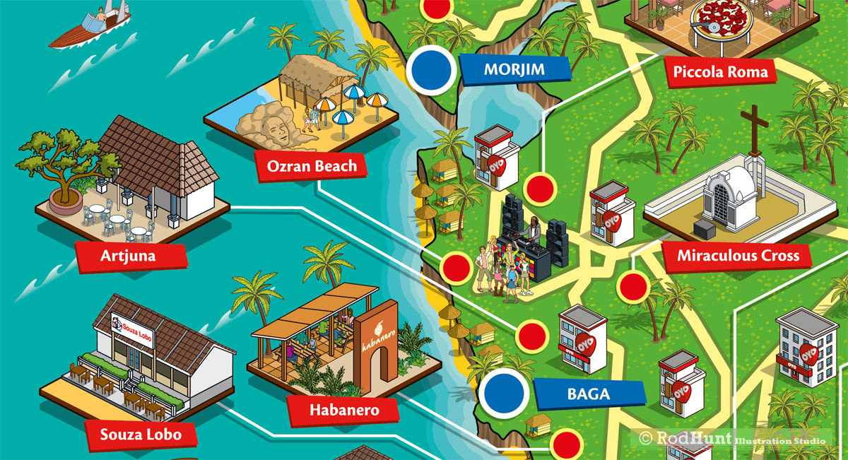 Illustrated Map for a Tourist Attraction