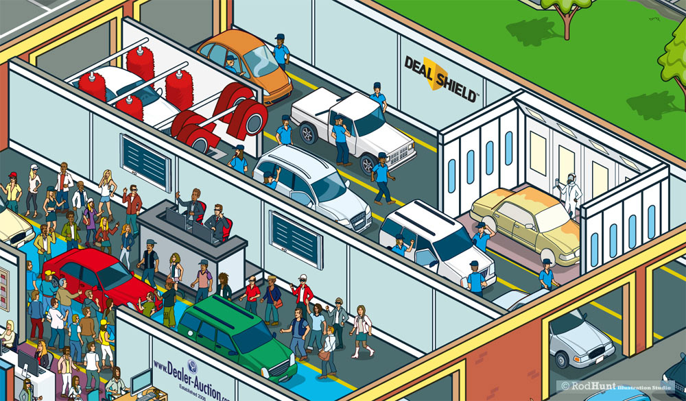 Car and automotive business illustrations created for Cox Automotive