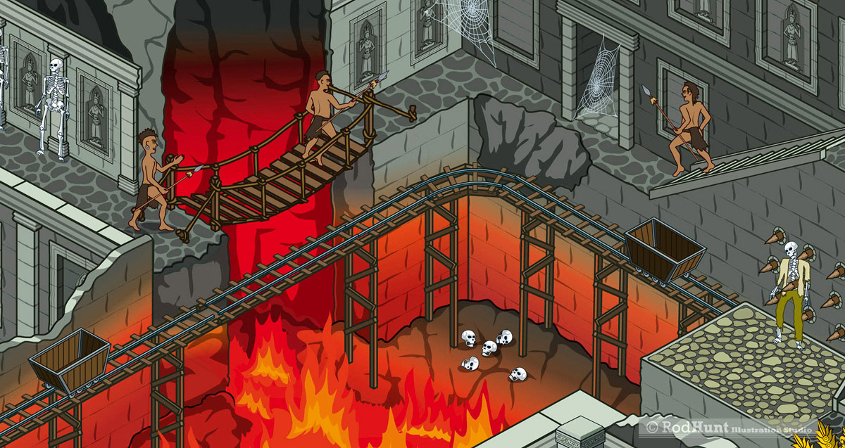 Fun adventure isometric illustration