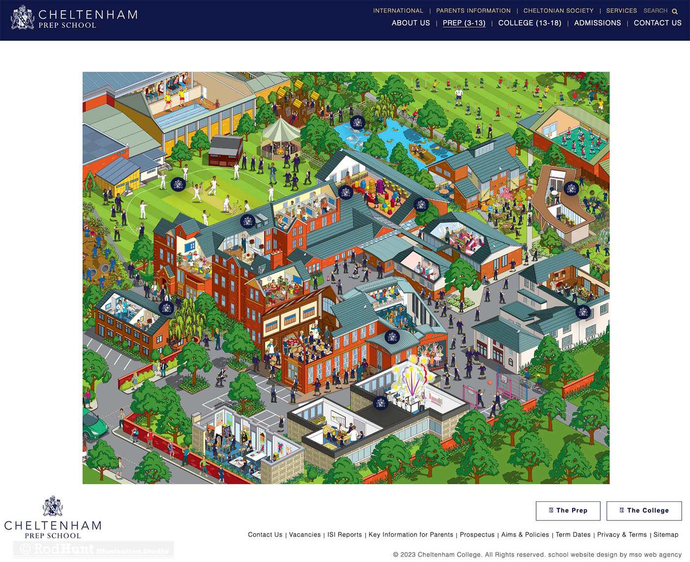 Interactive School Campus Map Illustration for Website