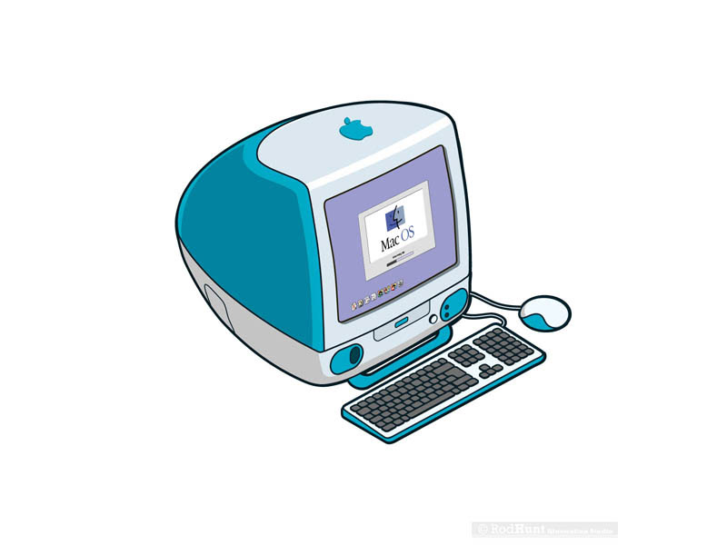 Bondi Blue iMac Illustration by Rod Hunt