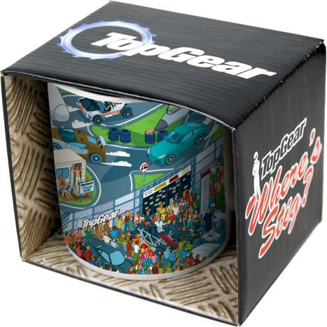 Official Licensed BBC Top Gear Where's Stig? Homewares Mug- illustrated by Rod Hunt