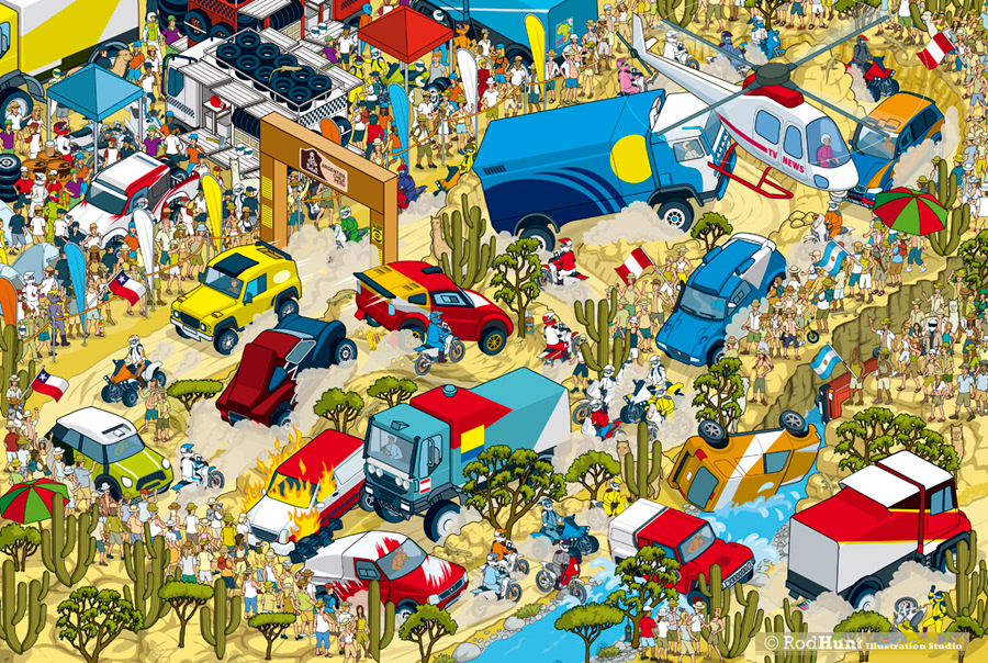 Dakar Rally Map illustration - Motorsport Illustrator