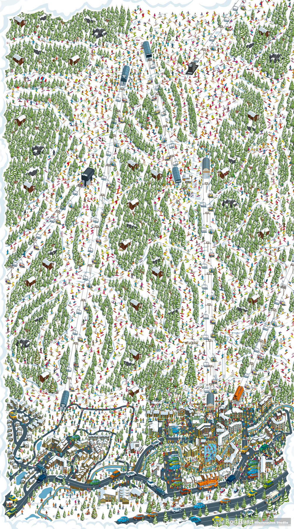 Ski Map Illustration - Highly detailed ski resort maps illustrated
