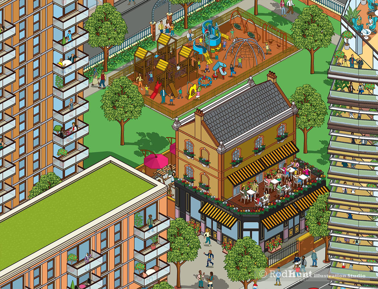 50 Electric Boulevard Battersea neighbourhood illustration