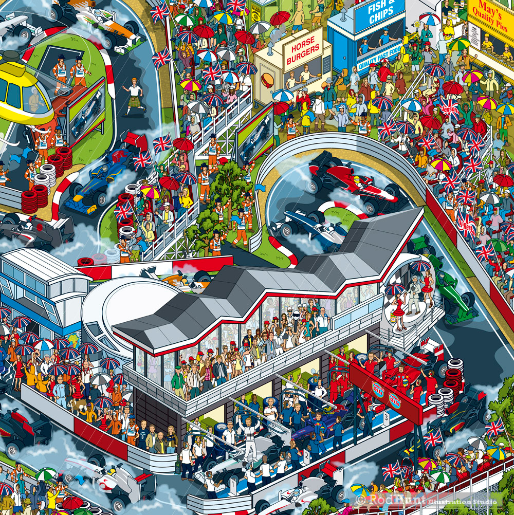 Detailed Formula 1 British Grand Prix Map illustration 