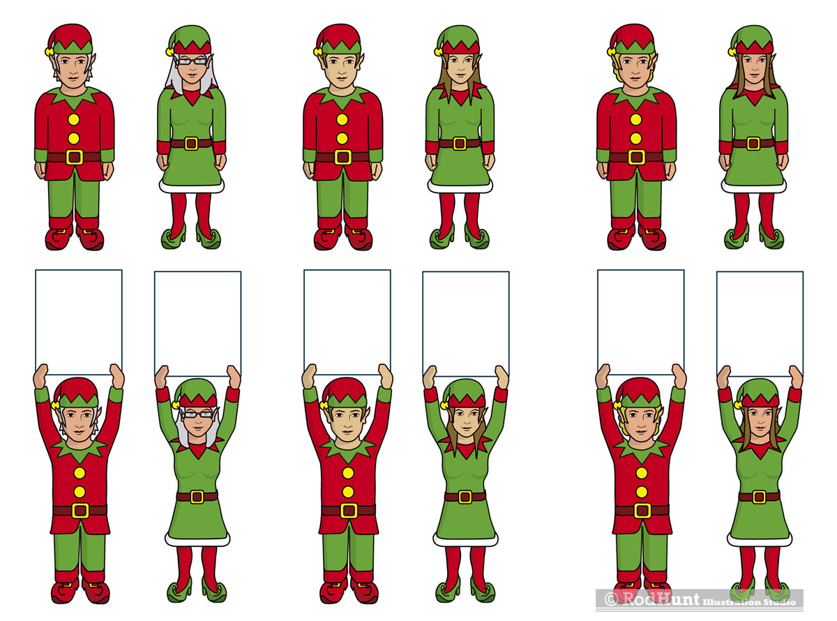 Christmas Characters illustrated for animation
