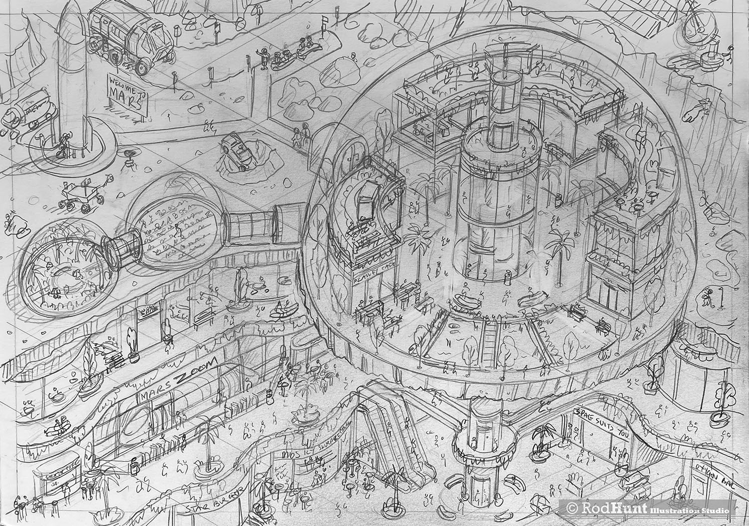 Mars City Drawing