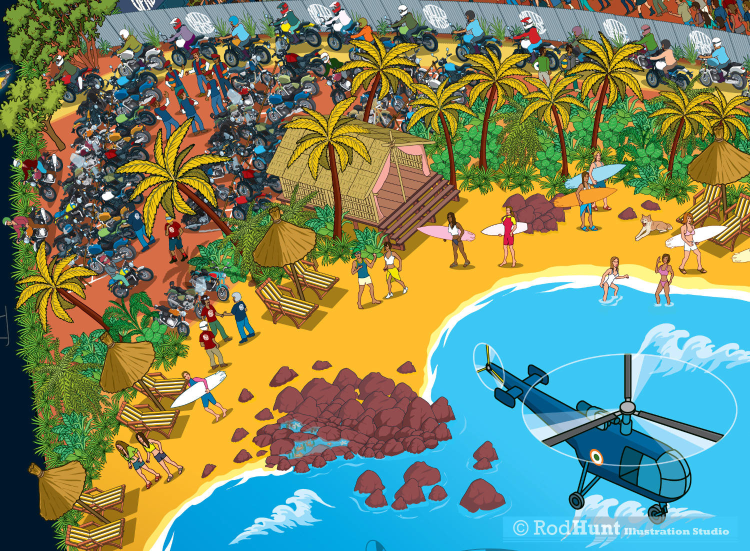 Royal Enfield Motorcycle illustration for celebration event