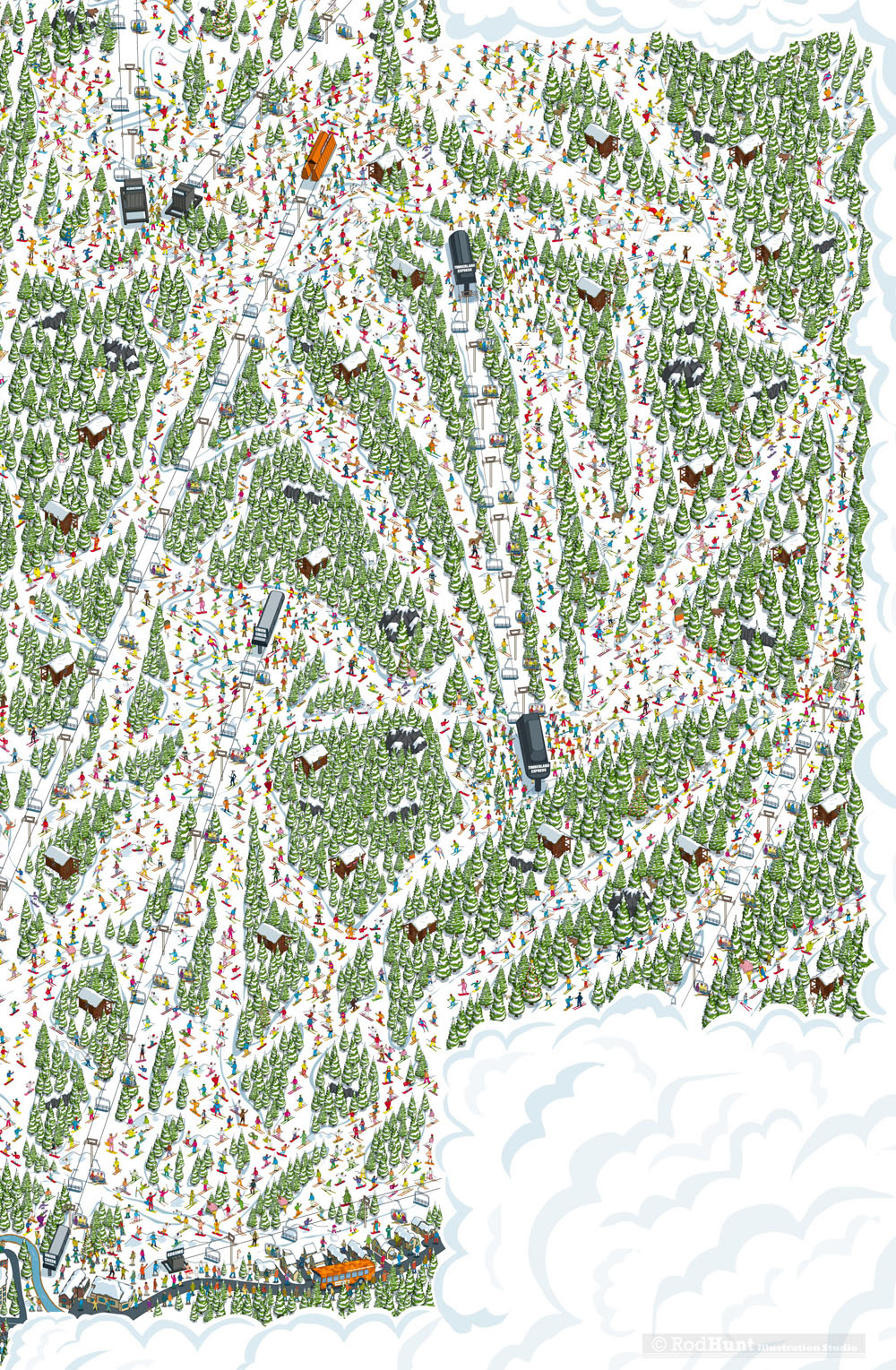 Ski Resort Maps Illustrator - Hand drawn trail and piste maps for Copper Mountain Ski resort