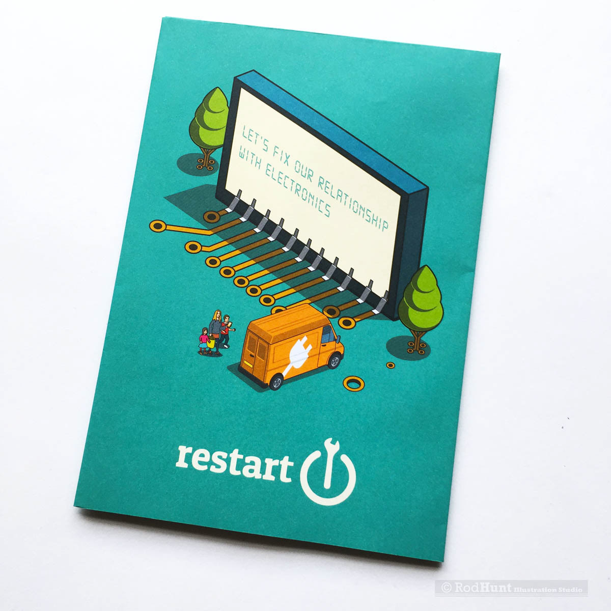 Isometric Infographics promoting Technology and Electronics sustainability used in a poster and brochure