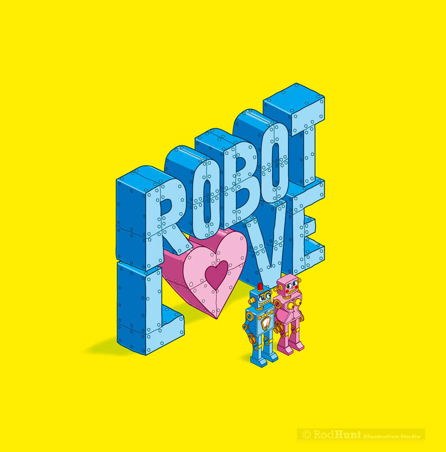 Isometric lettering and typography by Rod Hunt