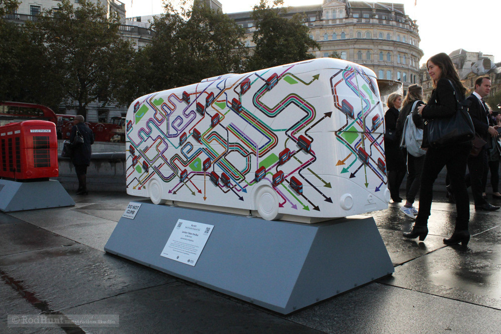 Transport for London Year of the Bus Sculpture Trail - Public Art illustration