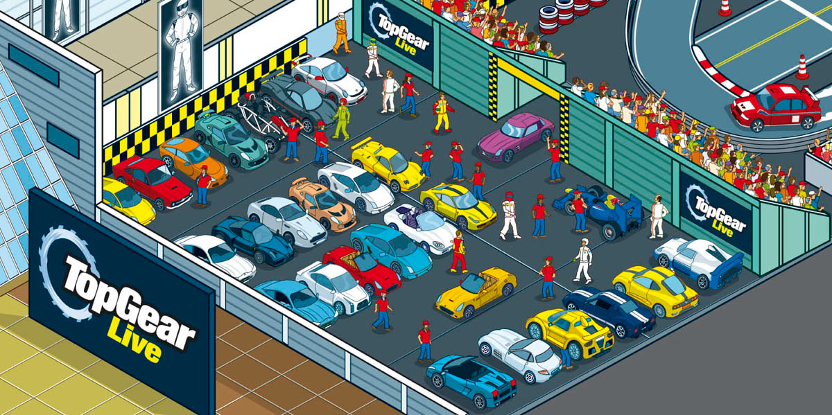 Convention centre map Illustration - Entertainment venue map for Car show
