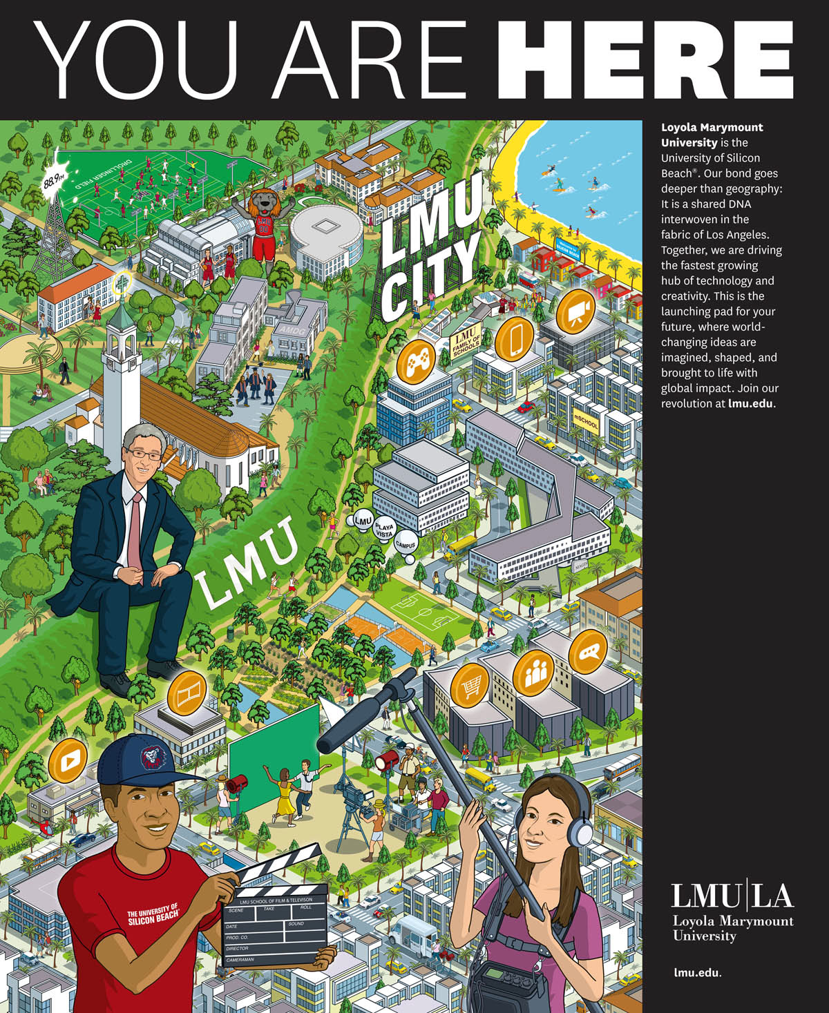 Camus Map Illustrators - LMU University advertising campaign illustration
