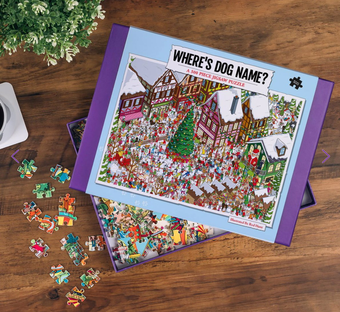Santa Paws is Coming to Town - Yappy.com Where's Your Dog? Personalised Jigsaw Puzzle Art License 