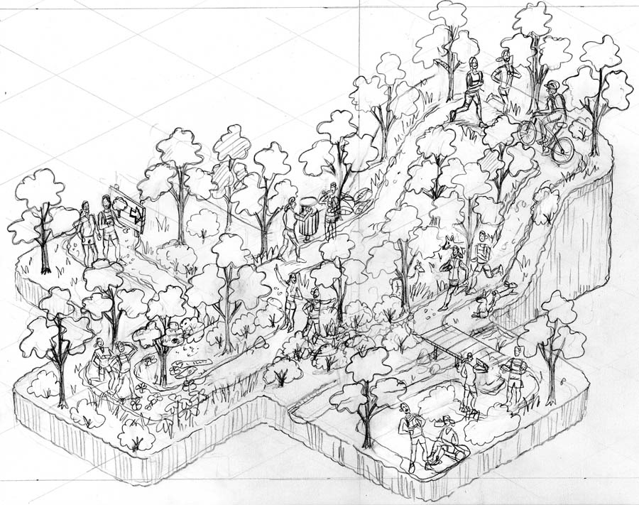 Hand drawn trail running maps