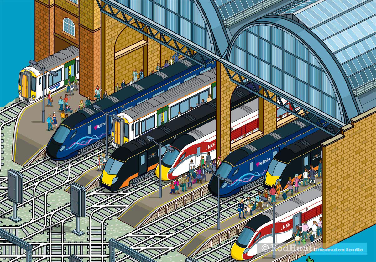 Railway Public Transport Illustrations