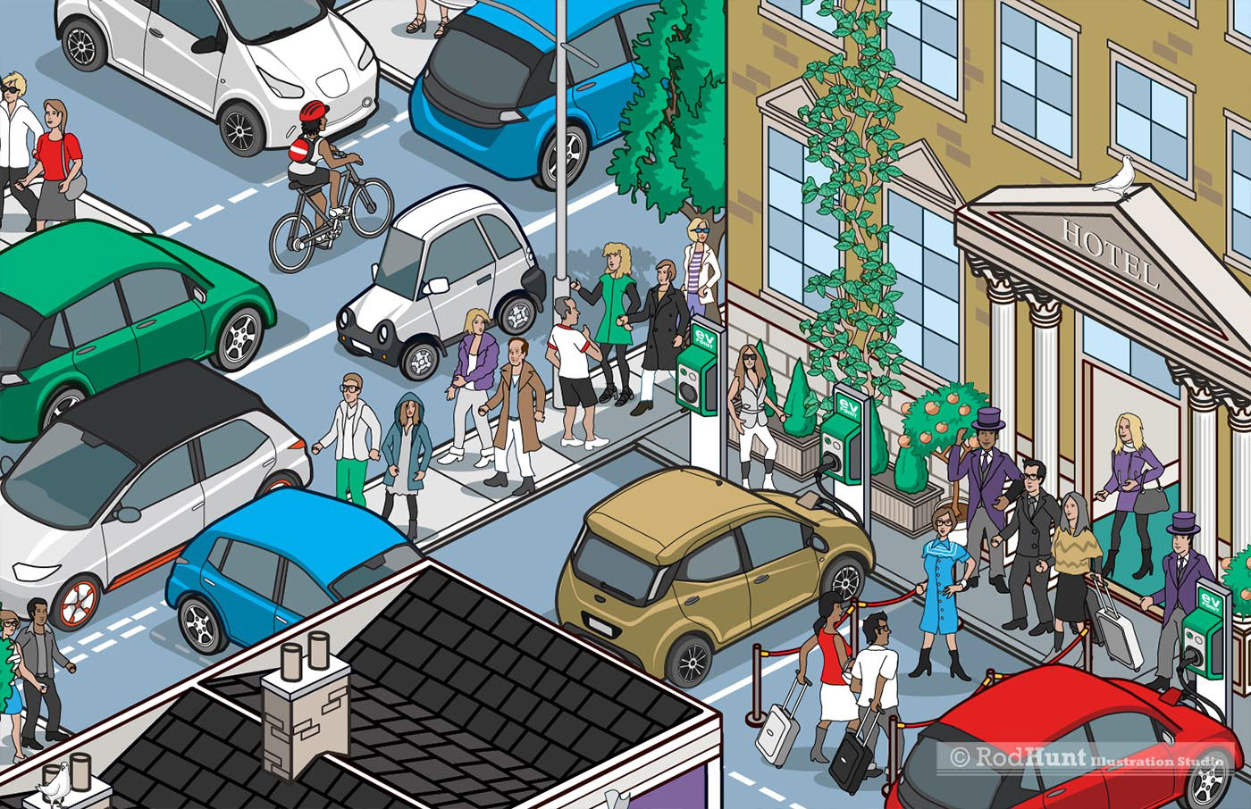Illustrated Search and find game automotive
