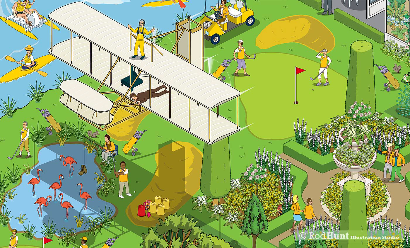 Isometric Where's Waldo / Wally inspired Seek and find illustration