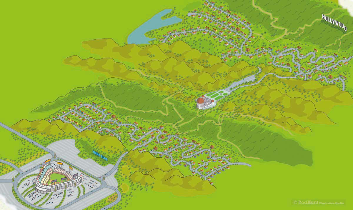 Animation of Los Angeles Cityscape