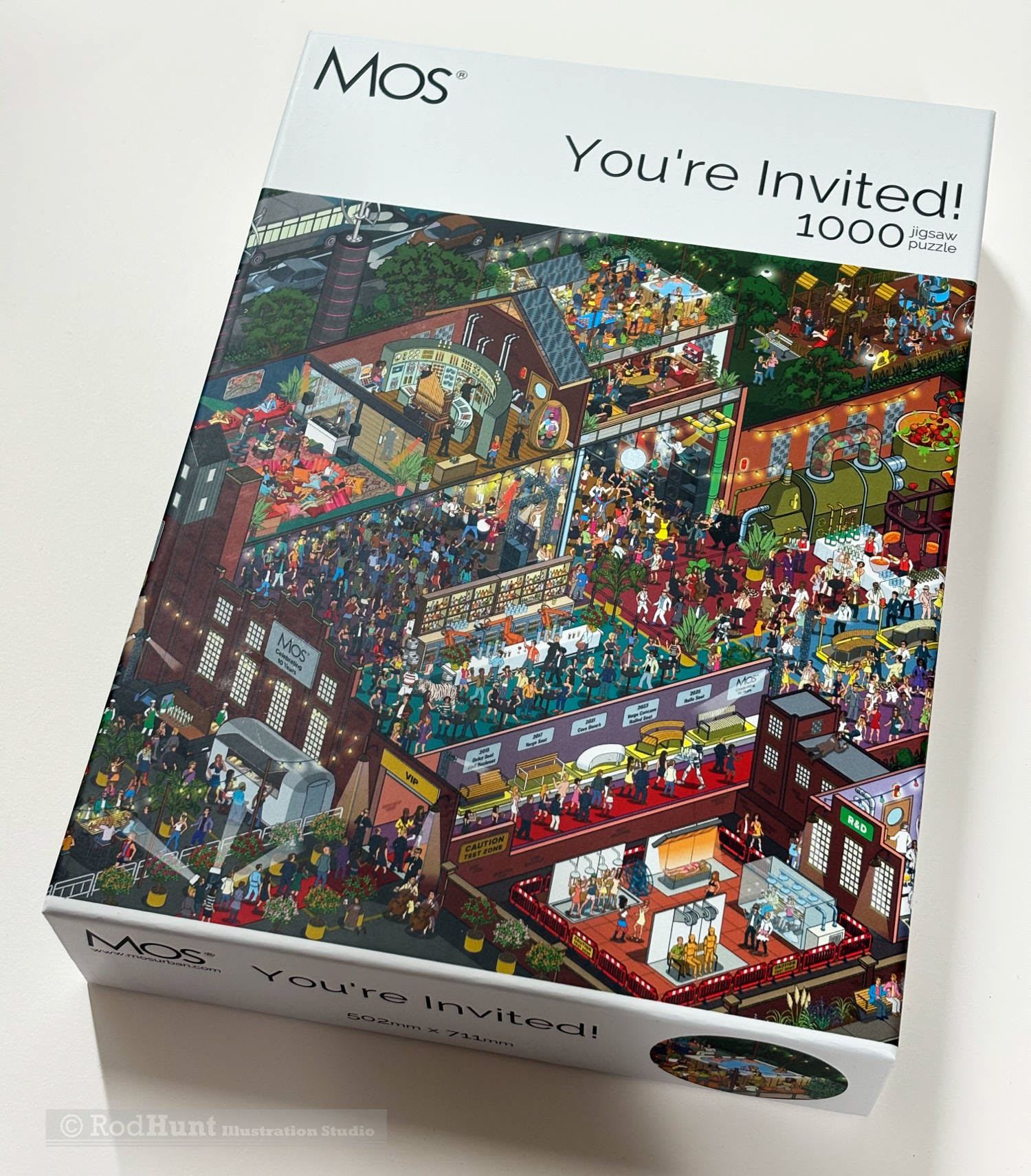 Search and find jigsaw puzzle illustration in Where'sWaldo / Wally style 