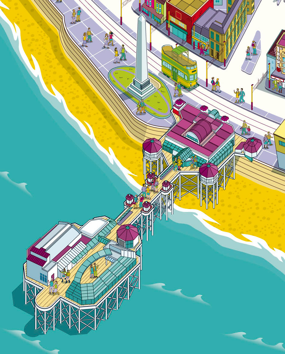 Blackpool Seaside Resort Guide Illustration