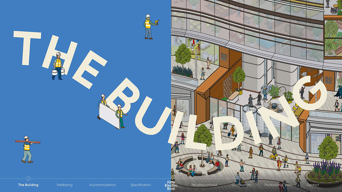 The Building 50 Electric Boulevard Brochure Illustrations