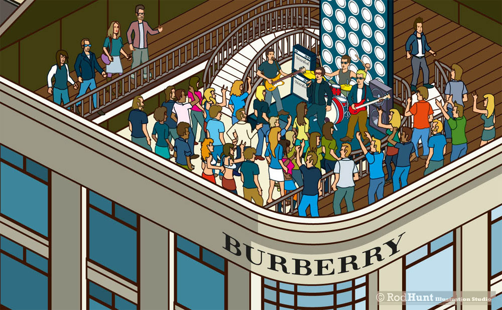 Burberry Store Illustrations for The Business of Fashion