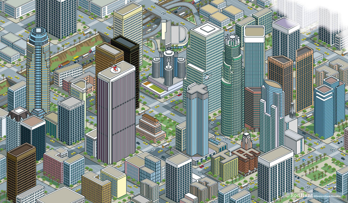 Animated Cityscape for marketing and advertising