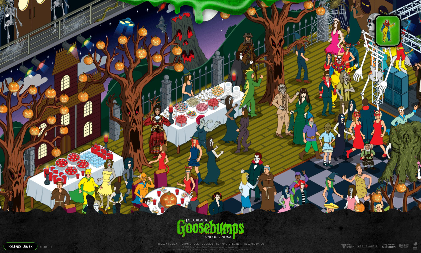 Halloween game Illustrated Movie Marketing and Promotion for Sony Pictures