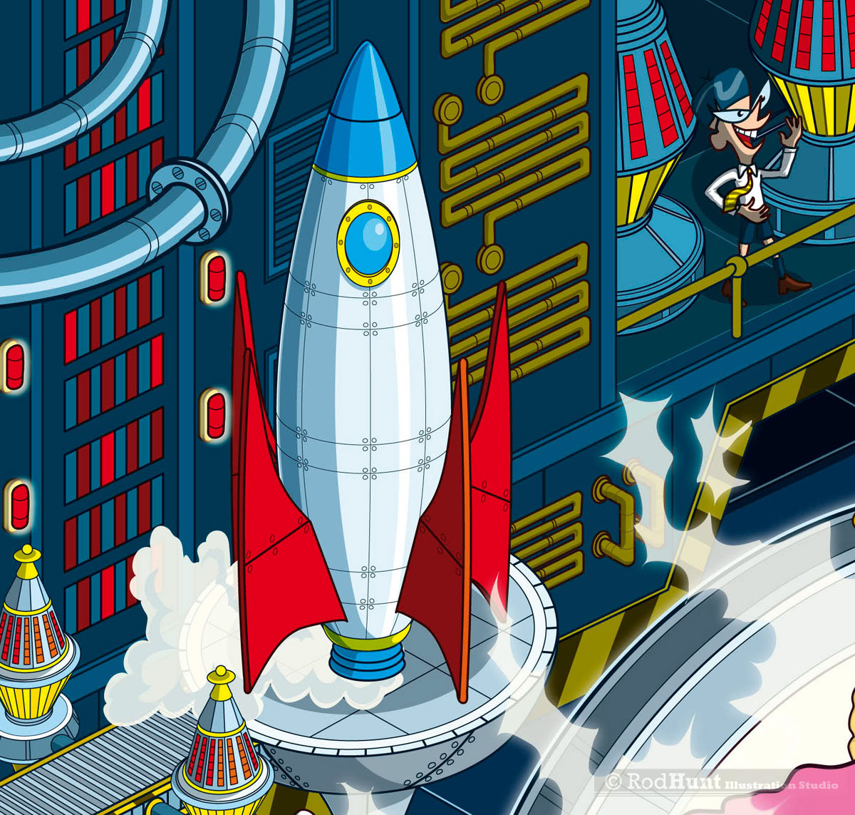 Cartoon Rocket Illustration - Dexter's Laboratory