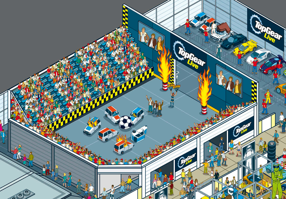 Exhibition Event Map and Building Plan Illustrated for Entertainment Venue Excel London