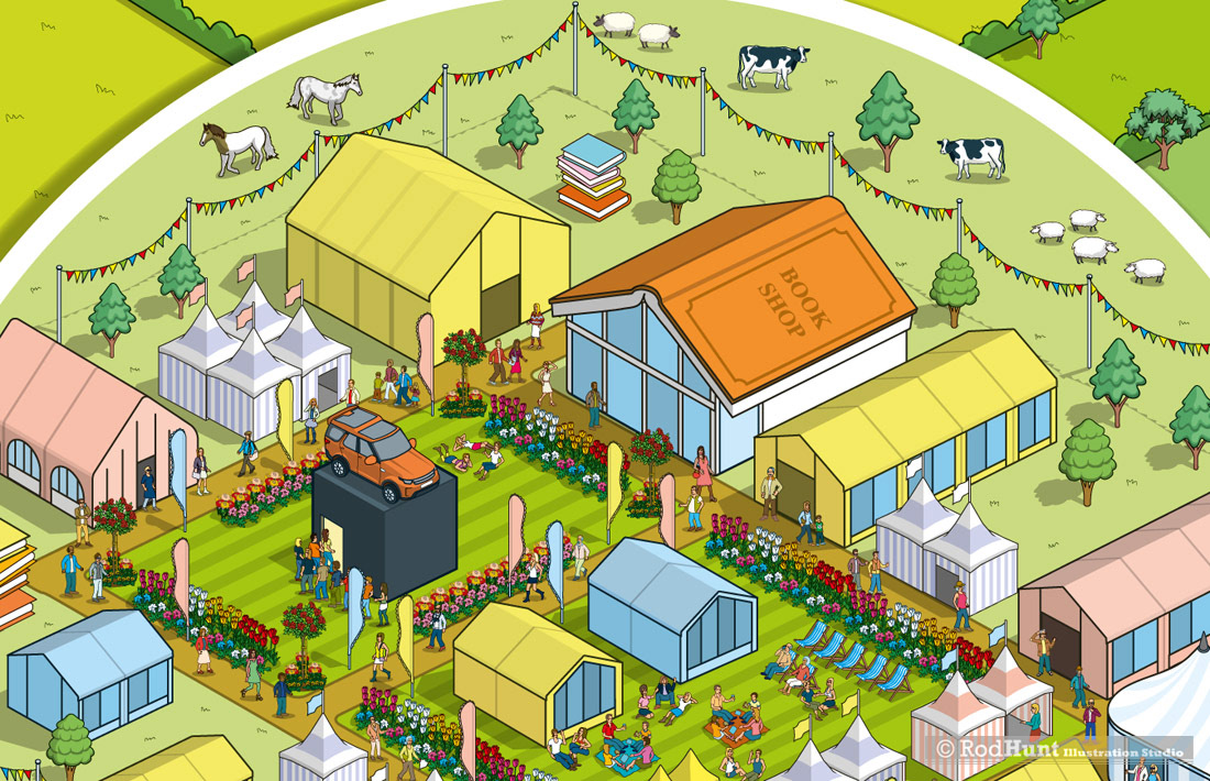 Map illustrations for Festivals and Events